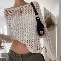 Women's T-shirt Long Sleeve T-shirts Hollow Out Sexy Solid Color main image 2