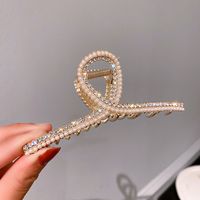 Elegant Geometric Alloy Inlay Artificial Pearls Hair Claws 1 Piece main image 5