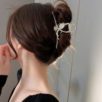 Elegant Geometric Alloy Inlay Artificial Pearls Hair Claws 1 Piece sku image 4