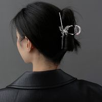 Elegant Geometric Alloy Inlay Artificial Pearls Hair Claws 1 Piece sku image 2