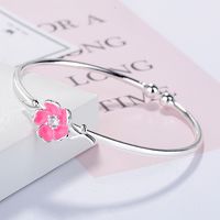 1 Piece Simple Style Flower Copper Inlay Zircon Wristband main image 2