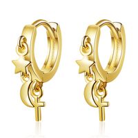 1 Pair Fashion Star Moon Copper Plating Drop Earrings main image 5