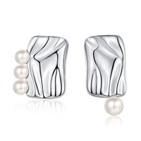 1 Pair Fashion Pearl Copper Inlay Shell Ear Studs main image 3