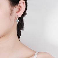 1 Pair Fashion Star Copper Inlay Zircon Drop Earrings main image 3