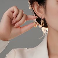 1 Pair Fashion Color Block Copper Plating Drop Earrings main image 5