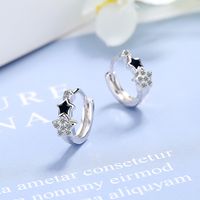 1 Pair Fashion Star Copper Epoxy Inlay Zircon Earrings main image 5