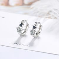 1 Pair Fashion Star Copper Epoxy Inlay Zircon Earrings main image 1