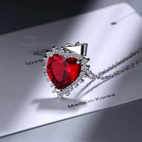 1 Piece Fashion Heart Shape Copper Inlay Zircon Pendant Necklace main image 5