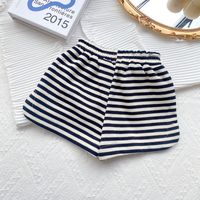 Fashion Stripe Bow Knot Cotton Spandex Polyester Girls Clothing Sets main image 3