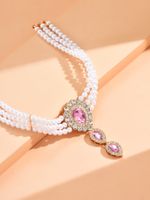 Simple Style Water Droplets Zircon Alloy Plastic Wholesale Layered Necklaces sku image 4