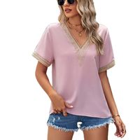 Women's T-shirt Short Sleeve T-shirts Patchwork Fashion Solid Color main image 3
