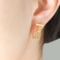 Dreischichtige Perlenkette Aus Titanstahl Quaste Perlenkette Ohrringe Großhandel sku image 1