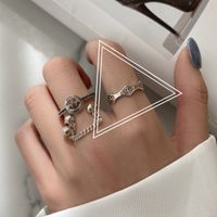 Retro Smiley Face Silver Plated Plating Women's Rings 1 Piece sku image 8