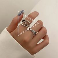 Retro Smiley Face Silver Plated Plating Women's Rings 1 Piece sku image 36