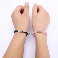 1 Pair Fashion Letter Heart Shape Stainless Steel Rope Bracelets main image 1