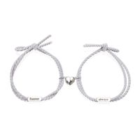 1 Pair Fashion Letter Heart Shape Stainless Steel Rope Bracelets main image 3