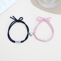 1 Pair Fashion Letter Heart Shape Stainless Steel Rope Bracelets main image 2