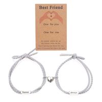 1 Pair Fashion Letter Heart Shape Stainless Steel Rope Bracelets sku image 3