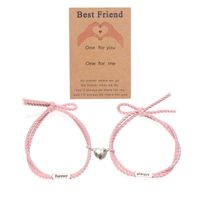 1 Pair Fashion Letter Heart Shape Stainless Steel Rope Bracelets sku image 4
