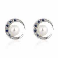 Style Simple Rond Le Cuivre Incruster Strass Femmes Des Boucles D'oreilles main image 2