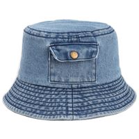 Unisex Retro Solid Color Wide Eaves Bucket Hat main image 5