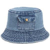 Unisex Retro Solid Color Wide Eaves Bucket Hat main image 4