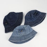 Unisex Retro Solid Color Wide Eaves Bucket Hat main image 1