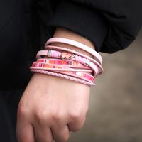 Retro Water Droplets Pu Leather Alloy Women's Wristband main image 1