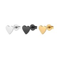 Simple Style Heart Shape Stainless Steel Plating Earrings sku image 1