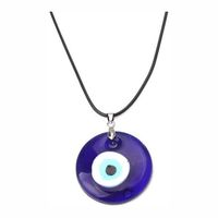 1 Piece Simple Style Devil's Eye Leather Rope Chain Unisex Pendant Necklace main image 4