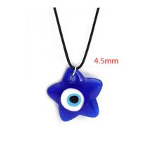 1 Piece Simple Style Devil's Eye Leather Rope Chain Unisex Pendant Necklace sku image 5