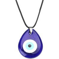 1 Piece Simple Style Devil's Eye Leather Rope Chain Unisex Pendant Necklace sku image 3