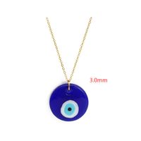 1 Piece Simple Style Devil's Eye Leather Rope Chain Unisex Pendant Necklace sku image 6