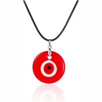 1 Piece Simple Style Devil's Eye Leather Rope Chain Unisex Pendant Necklace sku image 8