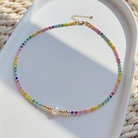 Vacation Colorful Mixed Materials Beaded Knitting Women's Necklace main image 4
