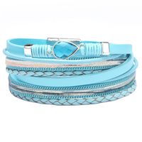 Retro Water Droplets Pu Leather Alloy Women's Wristband main image 9
