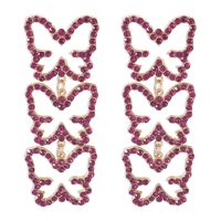 1 Pair Fashion Butterfly Alloy Plating Rhinestones Women's Drop Earrings sku image 4