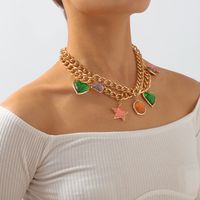 1 Piece Fashion Star Heart Shape Arylic Alloy Aluminum Plating Rhinestones Women's Layered Necklaces main image 3