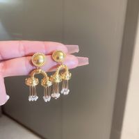 1 Pair Fashion Heart Shape Flower Bow Knot Copper Plating Artificial Pearls Zircon Drop Earrings sku image 11