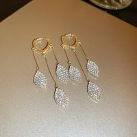 1 Pair Fashion Heart Shape Flower Bow Knot Copper Plating Artificial Pearls Zircon Drop Earrings sku image 6