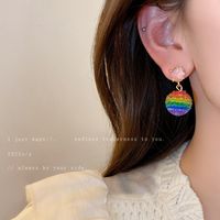 1 Pair Simple Style Rainbow Alloy Inlay Rhinestones Women's Drop Earrings main image 5