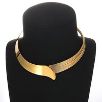 1 Piece Glam Vintage Style Fashion Lines Stainless Steel Plating Choker main image 5