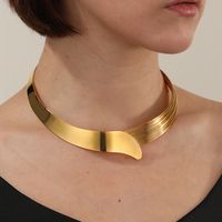 1 Piece Glam Vintage Style Fashion Lines Stainless Steel Plating Choker main image 6