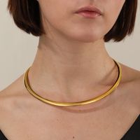 1 Piece Elegant Vintage Style Fashion Solid Color Stainless Steel Plating Choker main image 3
