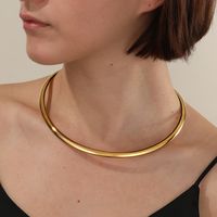 1 Piece Elegant Vintage Style Fashion Solid Color Stainless Steel Plating Choker main image 2