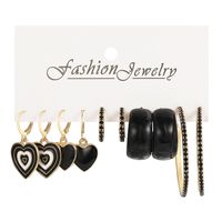Wholesale Jewelry 1 Set Artistic Round Heart Shape Arylic Alloy Earrings main image 4