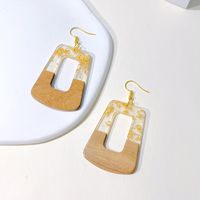 1 Pair Fashion Water Droplets Rectangle Polishing Wood Soft Clay Drop Earrings sku image 4