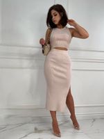Women's Elegant Solid Color Cotton Blend Skirt Sets main image 3