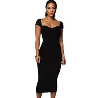 Women's Pencil Skirt Simple Style U Neck Patchwork Sleeveless Solid Color Maxi Long Dress Daily main image 4
