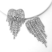 Exaggerated Luxurious Shiny Tassel Heart Shape Eye Alloy Inlay Resin Rhinestones Women's Drop Earrings main image 4